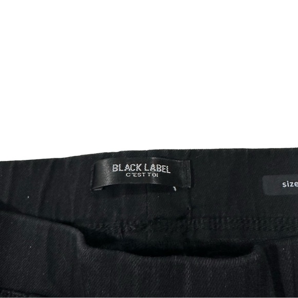 Black Label by C’est Toi Black Velvet Jean Pant Sz Large 30x28 Elastic Waist NWT - Picture 7 of 16
